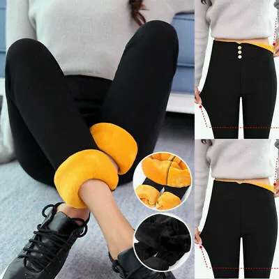 £10.89 • Buy Women's Winter Warm Thick Trousers Fleece Lined Thermal Stretchy Leggings Pants