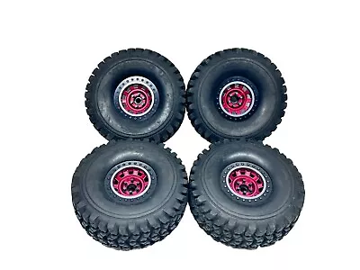 Voodoo U4 2.2 Tires W Red Vanquish Kmc Tank 2.2 Alum Wheels (4) Rc Part #12186 • $274.98