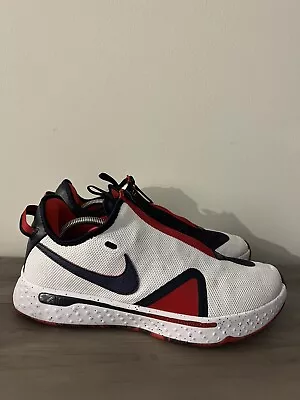 Nike Mens Size 13 PG 4 CD5079-101 White Basketball Shoes Sneakers • $45