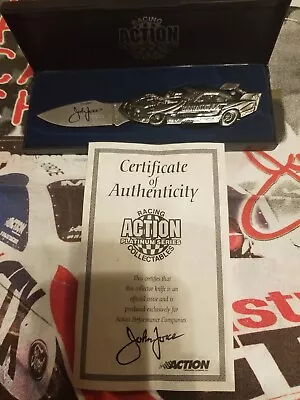 John Force Action Racing Collectable Signed Knife With Certificate And Banner • $17.99