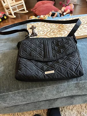 Vera Bradley Microfiber Black Crossbody Hipster(Quilted) Excellent Cond Clean • $15