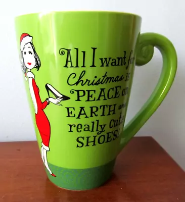 Christmas Funny Sarcastic Coffee Tea Mug Cup I Want Peace And Cute Shoes Gift • $14.95