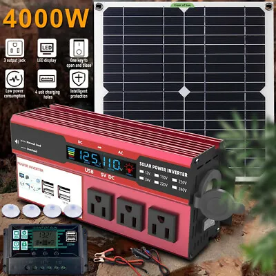 $139.99 • Buy 4000W Complete Solar Panel Kit Solar Power Generator 100A Home 110V Grid System