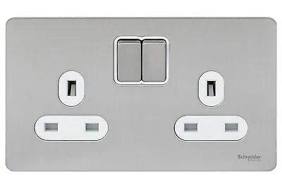 Schneider Electric Ultimate Screwless Flat Plate - Double Switched Power Socket • £40.67