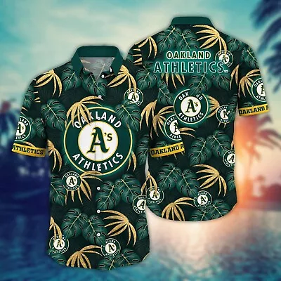 Oakland Athletics Hawaiian Shirt Oakland Athletics Baseball Summer Fan Shirt • $24.49