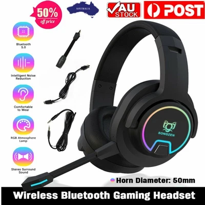 $57.29 • Buy Noise Cancelling Wireless Headphones Bluetooth 5.0 Earphone Headset With Mic AU