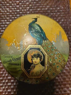 1920's Vintage Art Nouveau Beautiful Dainty Dinah Mixed Toffees Horner Tin • $6