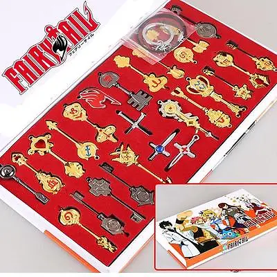 Set Of Fairy Tail Lucy Constellation Metal Magic Keys Necklace Magister With Box • £19.08