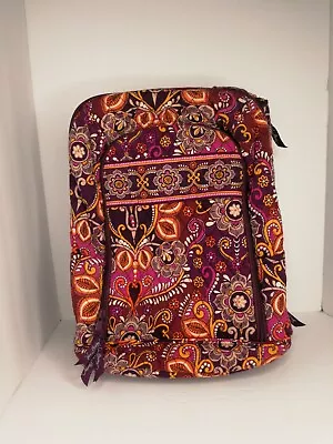 Vera Bradley Laptop Backpack- Safari Sunset Plum Paisley Retired Pattern Print • $34.95