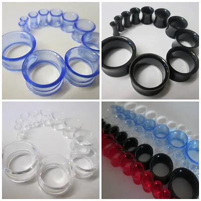£1.95 • Buy Ear Tunnel Acrylic Saddle Plug Taper Stretcher Double Flared Ends 3mm-20mm 
