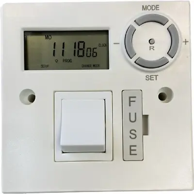 7 Day Fused Timer Spur Switch Digital LED Lighting Immersion Heating Security TC • £29.95