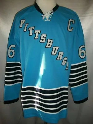 Mario Lemieux Pittsburgh Penguins Blue  1967-1968 Throwback  CCM NHL Jersey • $119.99