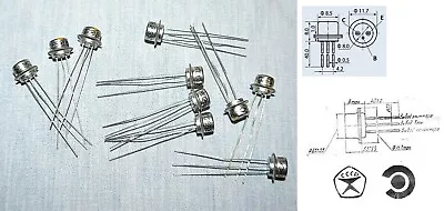 100pcs  MP26B = 2N1188/ ACY17/ ACY24 Germanium PNP Transistors USSR Soviet NOS • $22