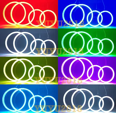 RGB 4 Halo Ring For Mazda 3 Axela 14-16 Headlight Fog Light Bluetooth DRL Lamp • $53.09
