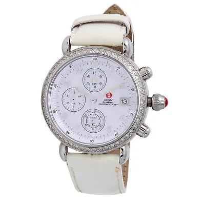 MICHELE CSX Diamond Watch Bezel Chronograph Ladies MOP Dial With Box L1985 • $530