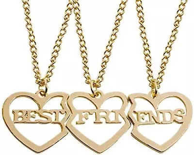 3 BFF Gifts Necklace For Girls Matching Heart Necklaces For Best Friends Forever • $12.99