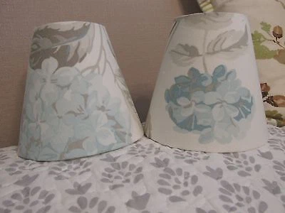 £23 • Buy Handmade Candle Clip Lampshade Laura Ashley Hydrangea Fabric Duck Egg Blue