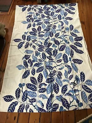 Pair IKEA Blad Stockholm Blue Leaf Leaves Linen Cotton Curtains Drapes 84  X 55” • £262.73