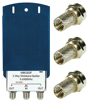 2 Way Outdoor Tv Aerial Splitter External Freeview Digital - Free F Connectors  • £15.99