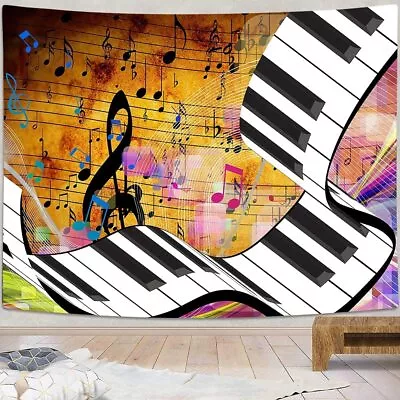 Music Notes Tapestry Wall Hanging Piano Fabric Poster Bedroom Decor Aesthetic • $29.78