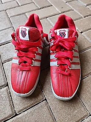 Vint. K-Swiss Retro Red . Stripe Silv Sneakers Tennis Shoes Size 10. 5 Leather  • $21