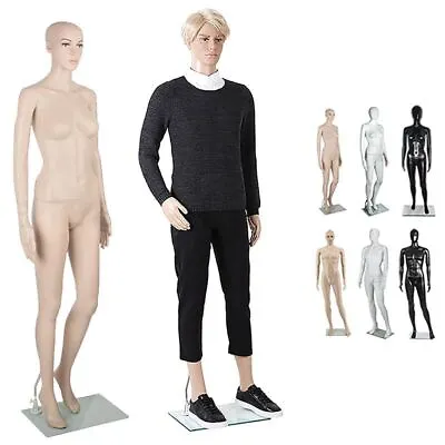 Full Body Mannequin Female Male Clothes Display Torso White Black Adjustable 185 • $199.90