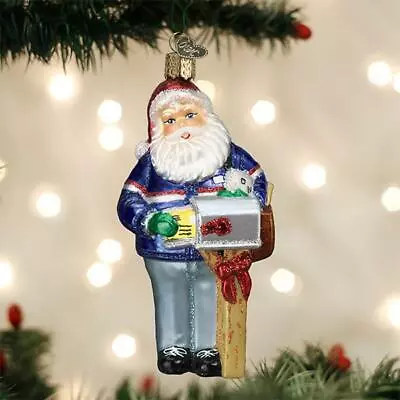 Old World Christmas Postman Santa Letter Carrier Glass Christmas Ornament 40308 • $22.88