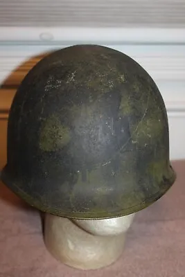 Original Vietnam War Era U.S. Army Camo Painted M1 Helmet W/Battle Damage • $60