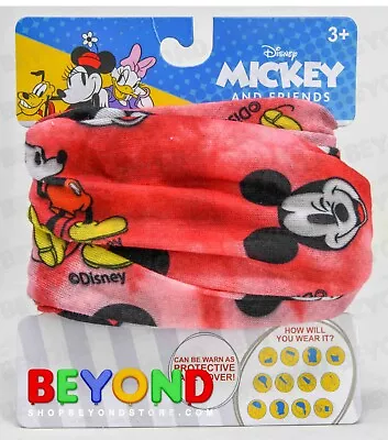 Mickey Mouse Face Masks Bandana Neck Gaiter Protective Face Cover Kids 3+ • $5.50