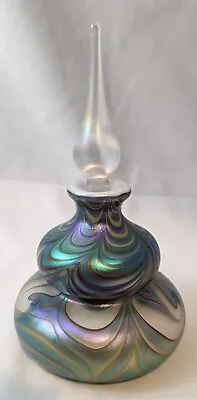 Okra Studio Glass Iridescent Pulled Feather Scent Bottle 1986 Richard Golding • £79.99