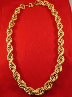 24 26 28  30  Hip Hop 20mm 14kt Gold Plated Run Dmc Dookie Rope Chain • $50.30