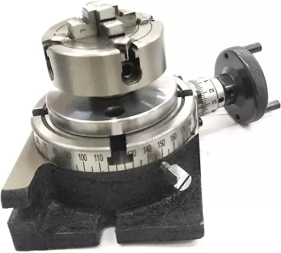 3  Inch / 80 Mm Milling Rotary Table + 70Mm 4 Jaws Independent Chuck + Back Plat • $175.99