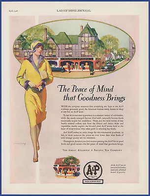 Vintage 1928 A&P Grocery Food Store Kitchen McClelland Barclay Art 20's Print Ad • $19.95