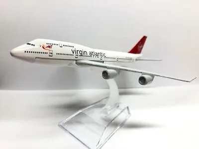 19cm Virgin Atlantic Die Cast Metal Desk Aircraft Plane Model With Wheels UK • £14.99