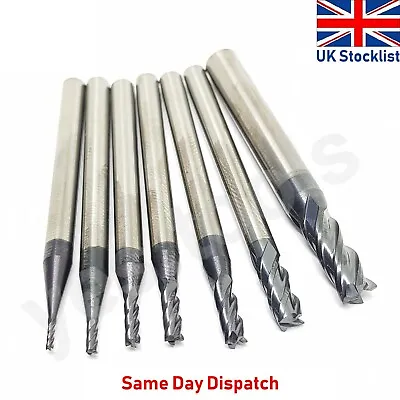 Solid Carbide End Mill Cutters 4 Flute Milling Cutters 1mm - 5mm TiALN Coated • £3.99
