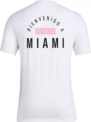 Adidas Men's Messi X Miami Bienvenido A Miami Tee -Messi Graphic Logo Size Large • $28