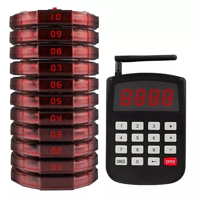 Restaurant Guest Coaster Pager Wireless Paging System 10 Pagers  1 Keyboard • $135