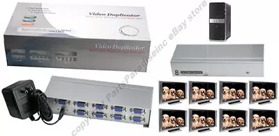 8way SVGA/VGA Splitter/Multiplier/Duplicator 8 Way Amp • $39.99