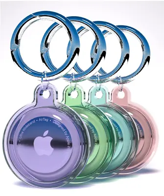 4 Pack AirTag Keyring Case AirTag Holder For Apple AirTag Waterproof Protective • £5.93