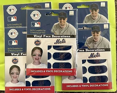 New York Mets MLB Vinyl Face Decorations 6 Pack Eye Black Strips NEW Lot Of 5 • $10