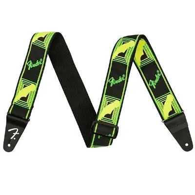 NEW Fender 2  Neon Monogrammed Guitar Strap GREEN/YELLOW #099-0681-307 • $17.39