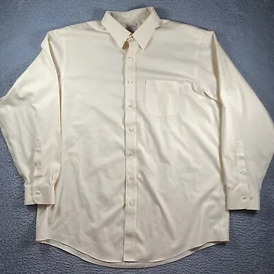 Brooks Brothers Dress Shirt Men's 18 Off White Long Sleeve Button Up Business • $12.32