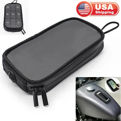 BLACK Magnetic Motorcycle Phone Case Tank Bag Waterproof Fit Iron/Steel Gas Tank • $26.26