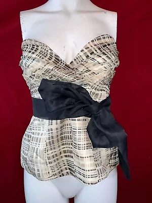 COAST Women's 100% Silk Strapless Bustier Top. Size UK 12 • £19.99