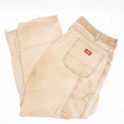 Vintage Dickies Faded Distressed Workwear Khaki Carpenter Pants 40 X 30 • $29.95