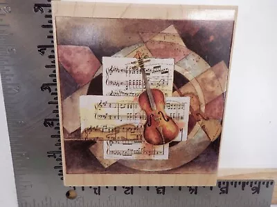 Stamps Happen #90285 Overture Music Wood Rubber Stamp Euc L4629 • $10.95