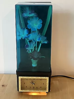 Vintage 1980’s Fibre Optic Color Changing Flower Lamp With Clock Retro • $25