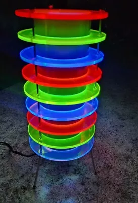 Vintage LumiSource Time Tunnel Lucite Black Light Lamp Spencer Gifts Ring Light • $239.98