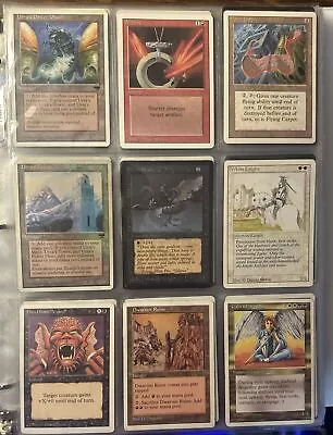 Vintage Magic The Gathering Collection Binder Beta Unlimited Mtg 225 Card Lot💎 • $325