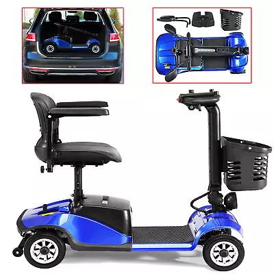 2024 4 Wheels Mobility Scooter Folding Power Wheel Chair Electric Device Compact • $559